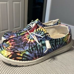 Tye-dye women’s Hey Dudes